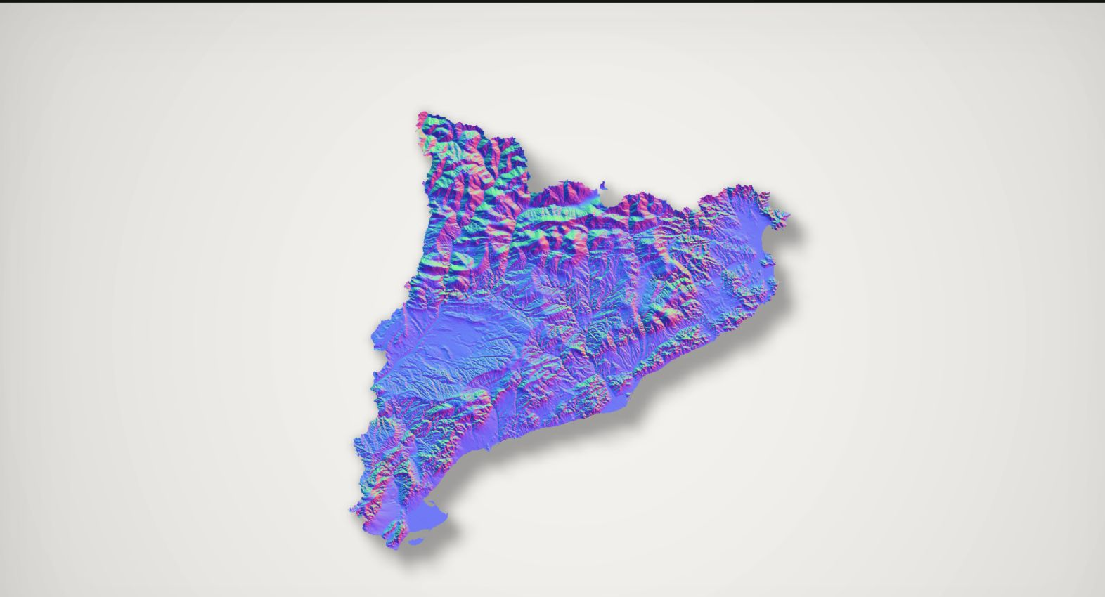 Central-difference normal visualization on Catalunya